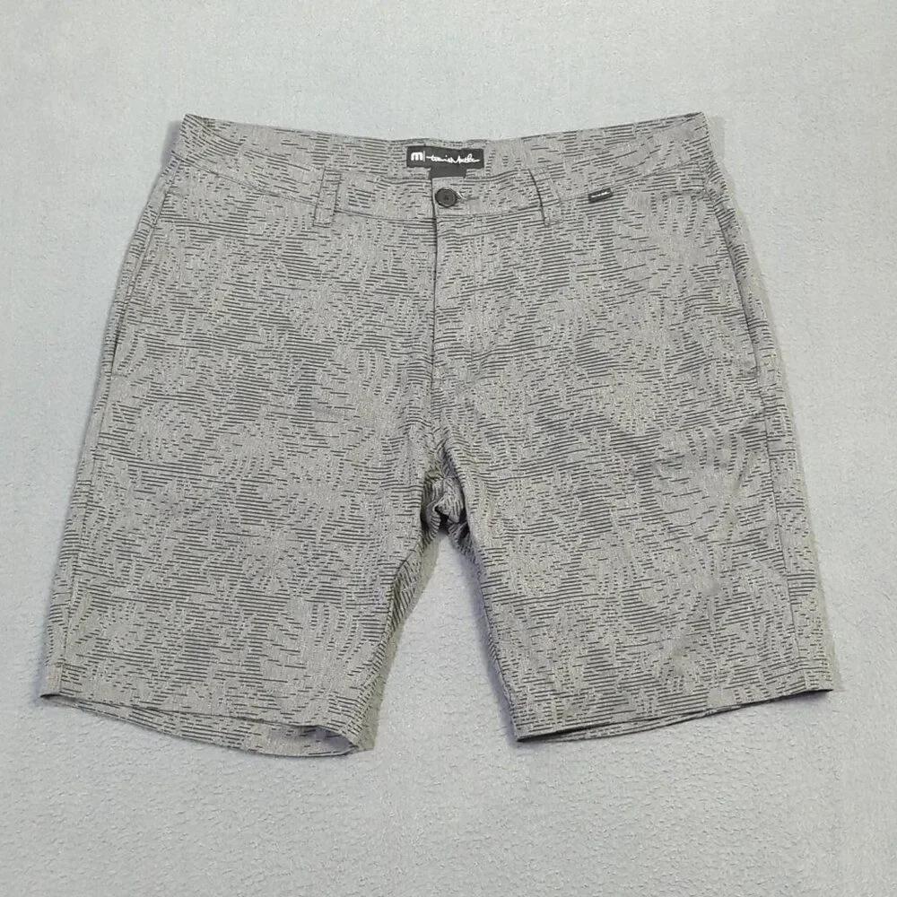 Travis Mathew Shorts Men's 36 Gray Go Fish Performance Golf Casual